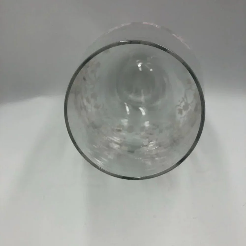 Cherry Blossom Themed Glass Vase Floral Weighted Bottom Delicate Décor Tabletop